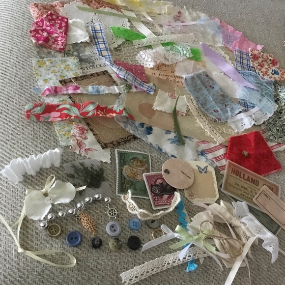 SLOW STITCHING KIT, JUNK JOURNAL, SCRAPBOOKING SUPPLIES & SNIPPET, OVER 45 piece - Picture 6 of 8